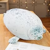 ふわふわ アザラシ 大きい 抱き枕 ぬいぐるみ アニマル マスコット マシュマロアクアミエ 丸っこい アザラシ ぬいぐるみ ふわふわ リアル 可愛い 動物 クッション もちもち クリスマス 誕生日 60cm プレゼント ホワイト 添い寝枕 ぬいぐるみ