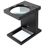 uxcell　拡大鏡　2.5X　虫眼鏡　ルーペ　LEDライト　ブラック　スケール　折りたたみ