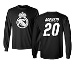 Real Madrid Marco Asensio # 20ジャージーシャツSoccer Footballメンズ長袖Tシャツ
