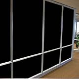 SUNDECK 目隠しシート 窓ガラスフィルム 飛散防止 断熱 紫外線カット プライバシー保護 見えない 超白 超黒 ブラック ホワイト (100cm×100cm, ブラック)