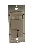 Leviton ODS0D-IDG Dual-Relay, Decora Passive Infrared Wall Switch Occupancy Sensor, 180 Degree, 2100