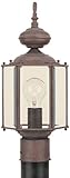 Sea Gull Lighting 8209-26 Outdoor Post Mount with Clear Beveled Glass Shades, Sienna Finish [並行輸入品]