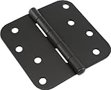 The Hillman Group 853391 4 Residential Door Hinge - 5/8 Round Corner - Removable Pin - Full Mortise 