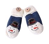 暖かい冬ミトンラブリーニット手袋ベビーミトンがネック手袋を吊るす、青