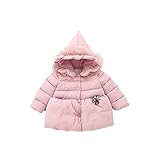 Pojour ベビー服 子供服 女の子コート 冬 防寒 裏毛 かわいいロータス帽子 ジャケット おしゃれフード付きコート 厚手 暖かい 綿 ベビールームウェア 普段着 カジュアル 旅行 記念日 プレゼ