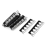 uxcell ターミナルストリップ　ワイヤーコネクタ　フォーク　バリアブロック　ブラック　6P　TB2506 400V 10A　10個入り