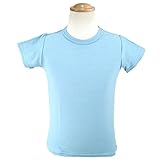 カラー半袖 クルーネックシャツ ブルー◇70-90cm