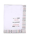 Bacati - Tribal/Aztec Plush Embroidered 30 x 40 inches Baby Blanket (Coral/Navy Greatest Adventure) 