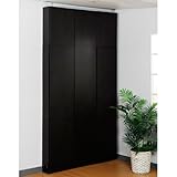 JKプラン 1cm単位で棚が調節出来る薄型扉付きラック 突っ張り棚 幅128cm ダークブラウン bdc-102117-db