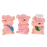 Lovoski 3個入り　ビニール製　豚　動物モデル　浮遊おもちゃ　赤ん坊　子供　お風呂おもちゃ　ふり遊び　柔らかい