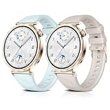 [KeeFos] 18mm バンド Huawei Watch GT6 41mm/GT5 Pro 42mm/GT5 41mm/GT4 41 mm/Huawei Watch 5 42mm対応 交換バンド スポーツ 調整簡単 男女兼用 シリコン製 マグネット付き スポーツ ストラップ 替えベルト 柔らかい 交換ベルト(ブルー+スターライト)