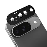 Google Pixel 10 対応 カメラ保護 ガラスフィルム 硬度9H 強化ガラス グーグルピクセル 10 カメラフィルム 衝撃吸収 飛散防止 全面保護 薄型 露出オーバー防止 アルミ合金 カメラカバー 高透過率 自動吸着 気泡ゼロ 汚れ防止 貼り付け簡単 (ブラック)