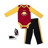 Baby Gear 3個入り新生児男の子長袖ボディスーツ、パンツ&シューズセット カラー: レッド