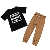 Tovadoo 子供服 ベビー服 男の子 トップス+ズボン 春夏 半袖 英字柄 韓国風 可愛い プレゼント 通学 旅行 海遊び 2-6歳