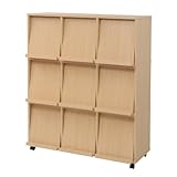 JKプラン Carmine スタッキングフラップシリーズ ディスプレイラック3P×3個組(キャスター付き） 幅37cm ナチュラル fr-053ca-3-na