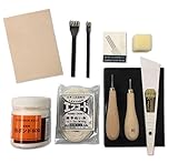 10cube Leathermart レザークラフト 工具 10点セット 手縫い スターターキット【日本製】+ 牛革タンロー 1.0mm厚 A4サイズ1枚