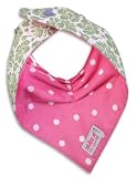 Skibz Doublez Dribble Bibs (Green Floral / Polka Dot Pink) by Skibz