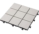 タカショー 敷くだけタイル 磁器 ホワイト 約W30×D30×H2.6cm