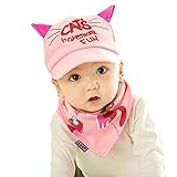 Ruideng 赤ちゃん野球は子供の帽子の布キャップ夏帽子とよだれかけキャップ (Pink)