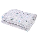 Domybestベビーバスタオル ベビー ガーゼケット 空調ブランケット 子供 赤ちゃん 柔らかく コットン 6層ガーゼ 2色 強力吸水 柔らかい