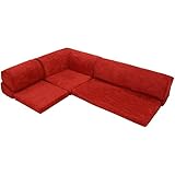 (DORIS) コーナーソファ ローソファ 【コロン レッド】 3点セット リビング用ソファー (KIC)