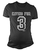 レディースマタニティTシャツEating for 3 Twins妊娠面白い赤ちゃんギフトby BritTot US サイズ: XL カラー: ブラック