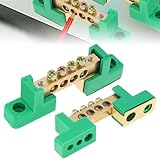 Smgda アース端子台 8極 ターミナル端子台 アースターミナル 2本入り ターミナルブロック 単列 電気配線 配線整理 DIY 工事用 配電箱用 グリーン (8ポジション)