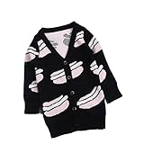 Kayiyasu カイヤス キッズ カーディガン レディース セーター アウター 親子オソロ 021-xcfz-17038(3Y（100cm） ブラック )