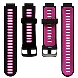 ガーミン用ベルト GARMIN交換用バンド Foreathlete/Forerunner 735XTJ 630J 620J 235J 230J 220J 735XTJ Approach S20/S5/S6 (black-pink)