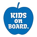 リンゴ kids on board カッティング ステッカー ブルー 青