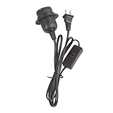 OYGROUP ランプソケット 電源コード E26 1本 黒
