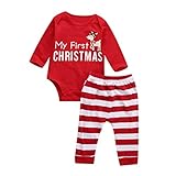 SIEGES キッズ ベビー服 ロンパース ボディスーツ スナップボタン 長袖 クリスマス 男の子 女の子 秋 冬 2セット (80cm)