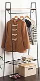 【コンパクトでも使える服吊り収納】 オープンワードローブ 場所を選ばないハンガーラック ブラウン色