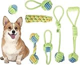 犬用玩具 ロープ 犬 玩具 噛む 頑丈 7個セット 犬 噛むおもちゃ 安全 麻 綿 犬 おもちゃ 犬 運動不足解消 室内 子犬 小型犬 中型犬 大型犬 歯磨き 犬 玩具 (イエロー)