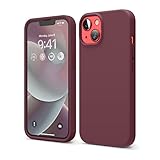 elago iPhone 14 ケース 対応 iPhone 14 ケース リキッドシリコンケース 全面保護カバー 耐衝撃 傷防止 ソフトマイクロファイバー裏地 6.1インチ(バーガンディ)