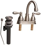 Moen ws84667srn Caldwell 2ハンドルバスルーム蛇口高円弧洗面所シンクセンターセット、スポットResistつや消しニッケル