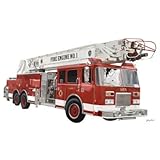 Oopsy Daisy Classic Red Fire Engine Peel and Place, Red, 54' x 30' [並行輸入品]