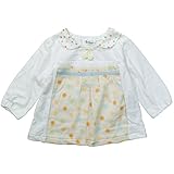 《春秋対応》(日本製) Pample Mousse(パンプルムース) ニット天竺ジャガード&布帛接結ドット柄オーバーブラウス 90cm/IV NO.DP-81208