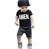 MIOIM 子供服 上下セット 半袖 Ｔシャツ ハーフパンツ ハロン パンツ かっこいい キッズ 男の子 横縞 ズボン 英字 シャツ