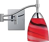 Elk 10151/1PC-CY 22 by 14-Inch Celina 1-Light Swingarm Wall Sconce with Candy Glass Shade, Polished 