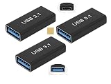 Sound Wave 3.2 Gen2 10Gbps高速データ転 アダプター メス メス USB延長コネクタ USB-C メス to USB-A メス 変換アダプタ Type-C メス - Type-A メス 中継アダプタ 5A 急速充電＋10Gbps 高速データ転送 タイプC タイプA 延長コネクタ Type C 高性能デバイスに対応Gen2USBﾒｽCﾒｽ (3個)