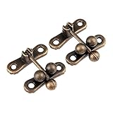 dophee 2個アンティークスタイル33 x 31 mm装飾ボックス用のラッチHasps木製ジュエリーギフトワインボックス