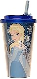 シルバーBuffalo dp4684g Disney Frozen 'sエルサ" Let It Go "プラスチックフリップストローコールドカップ、16-ounces
