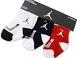 (Jordan)ジョーダン ベビー靴下3足セット　 (6-12M(6-12ヶ月), 黒白赤) [並行輸入品]