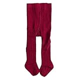 (ラランドリー) laraandlory 新生児 赤ちゃん 子ども 女の子 下着 ケーブル柄 ベビータイツ ストッキング ストライプ 秋冬 0-4歳 (レッド, 18/20)