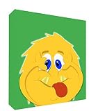 Feel Good Art Gallery Wrapped Box Canvas with Solid Front Panel (25 x 25 x 4 cm, Small, Green) by Fe
