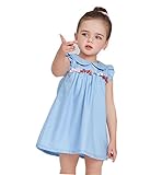 LAZA ノースリーブ ワンピース Aライン きれいめ 上品 可愛い風 子供ワンピース 女の子 ガールズ (80cm)