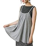 [アットワン]ATK-0043 フレア キャミソール チュニック キャミワンピ レディース トップス ベーシック (F, C-GRAY)