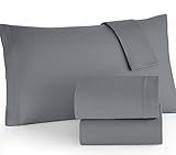 Brielle Easy Care Microfiber Jersey Knit (T-Shirt) Sheet Set, Twin, Grey