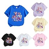 [SDCADQ]アメイジングデジタルサーカス Tシャツ 子供服 半袖シャツ 柔らかい 上着 綿 丸首 柔らかい 良い通気性 幼稚園服 キッズ服 かわいい 萌え 薄手 記念シャツ 可愛い アニメカジュアルファッションTシャツ 運動 通学 (1,160)